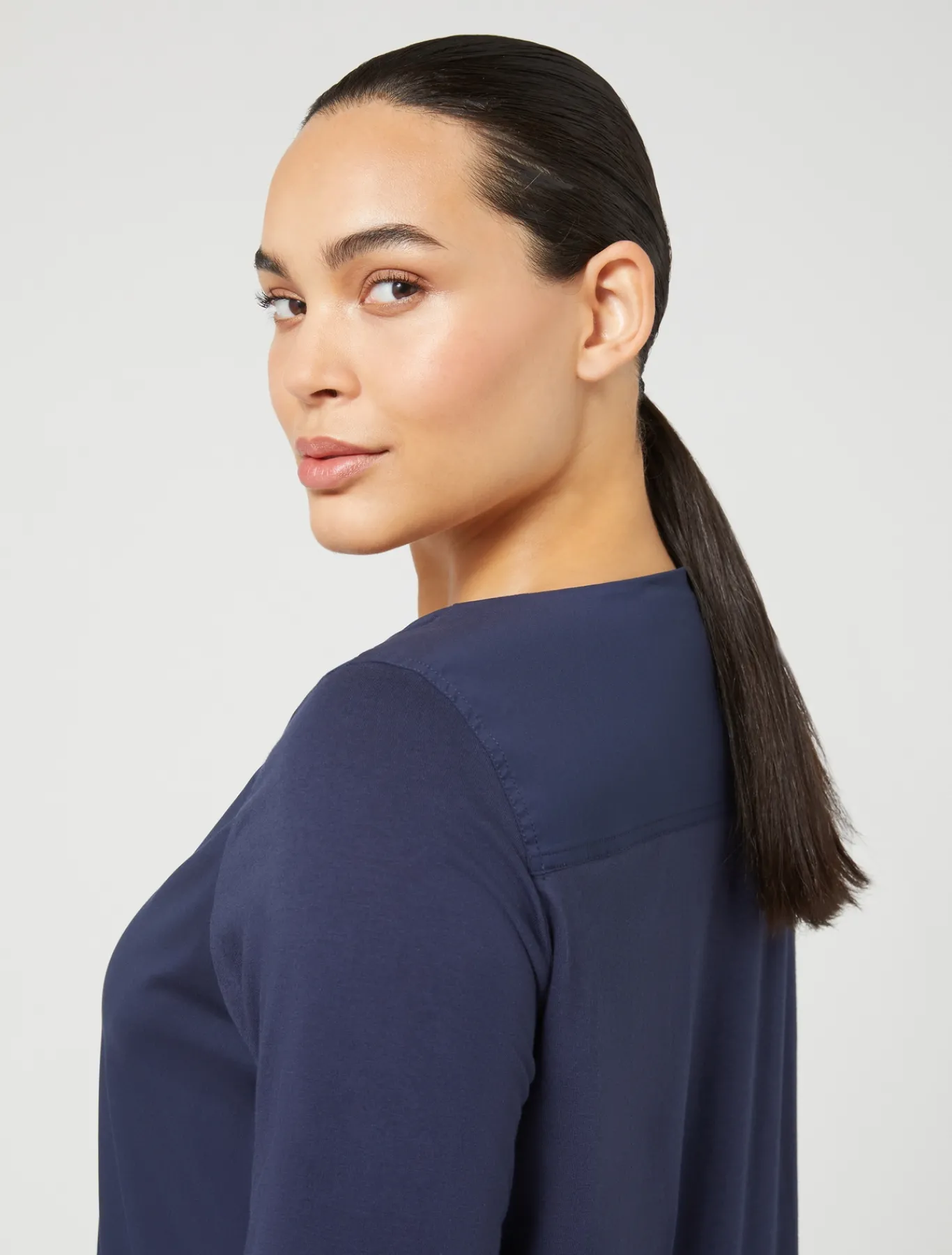 Marina Rinaldi T-shirt en jersey et popeline BLEUET Best