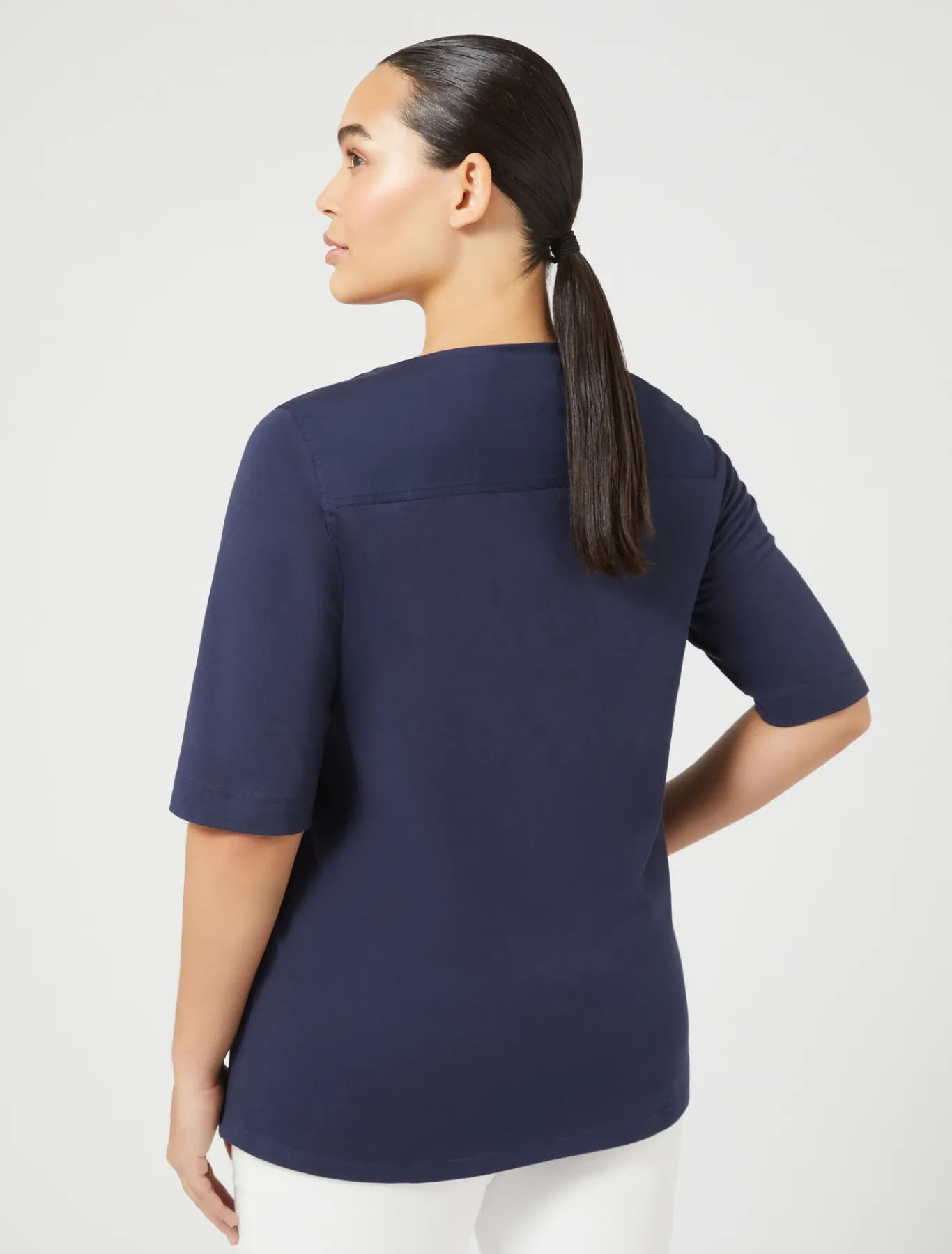 Marina Rinaldi T-shirt en jersey et popeline BLEUET Best