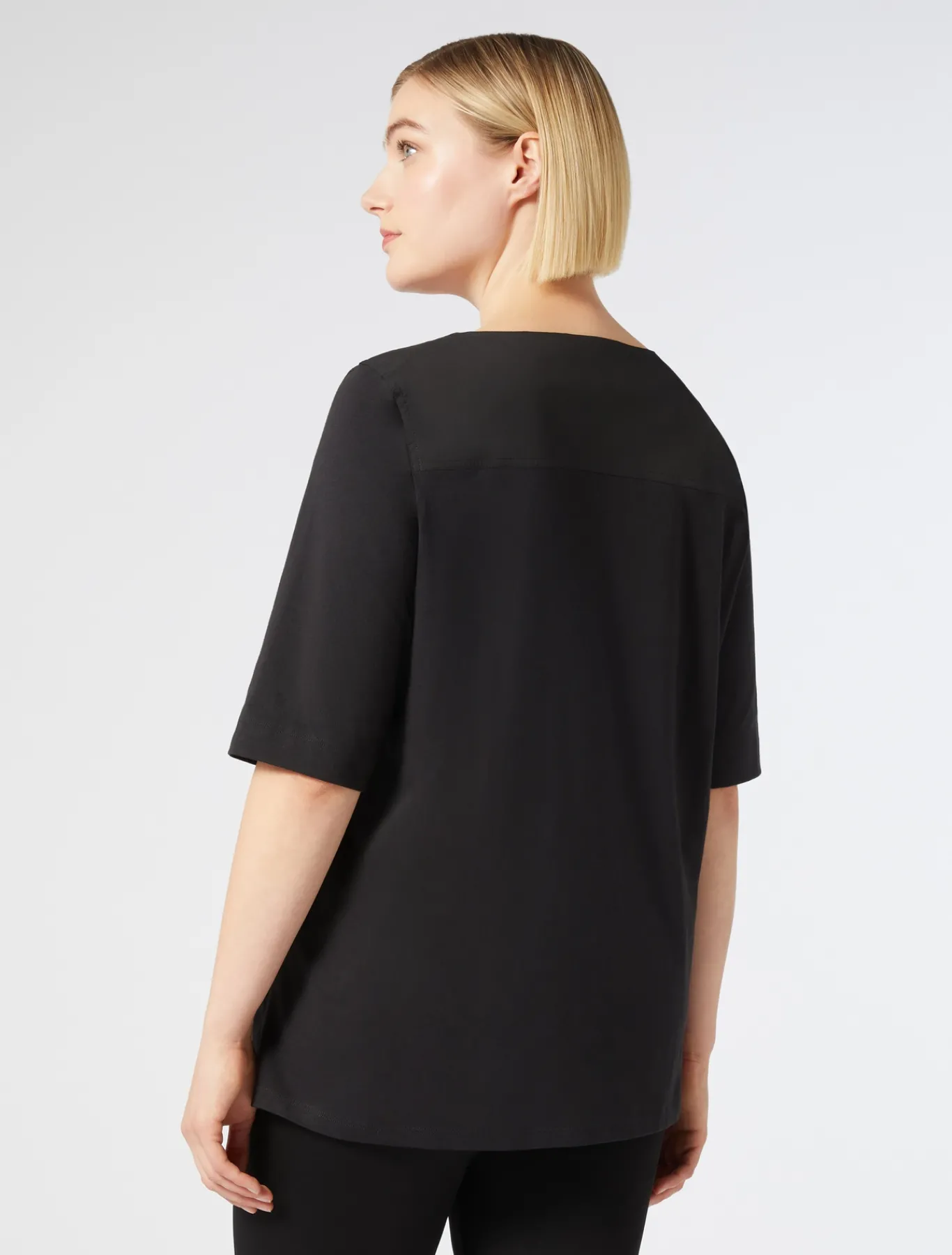 Marina Rinaldi T-shirt en jersey et popeline NOIR Sale