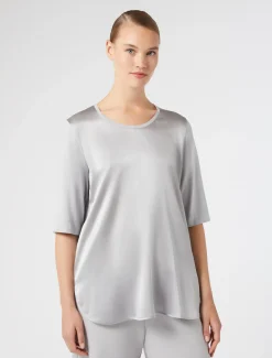 Marina Rinaldi T-shirt en jersey et satin GRISCLAIR Clearance