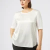 Marina Rinaldi T-shirt en jersey et satin IVOIRE Outlet