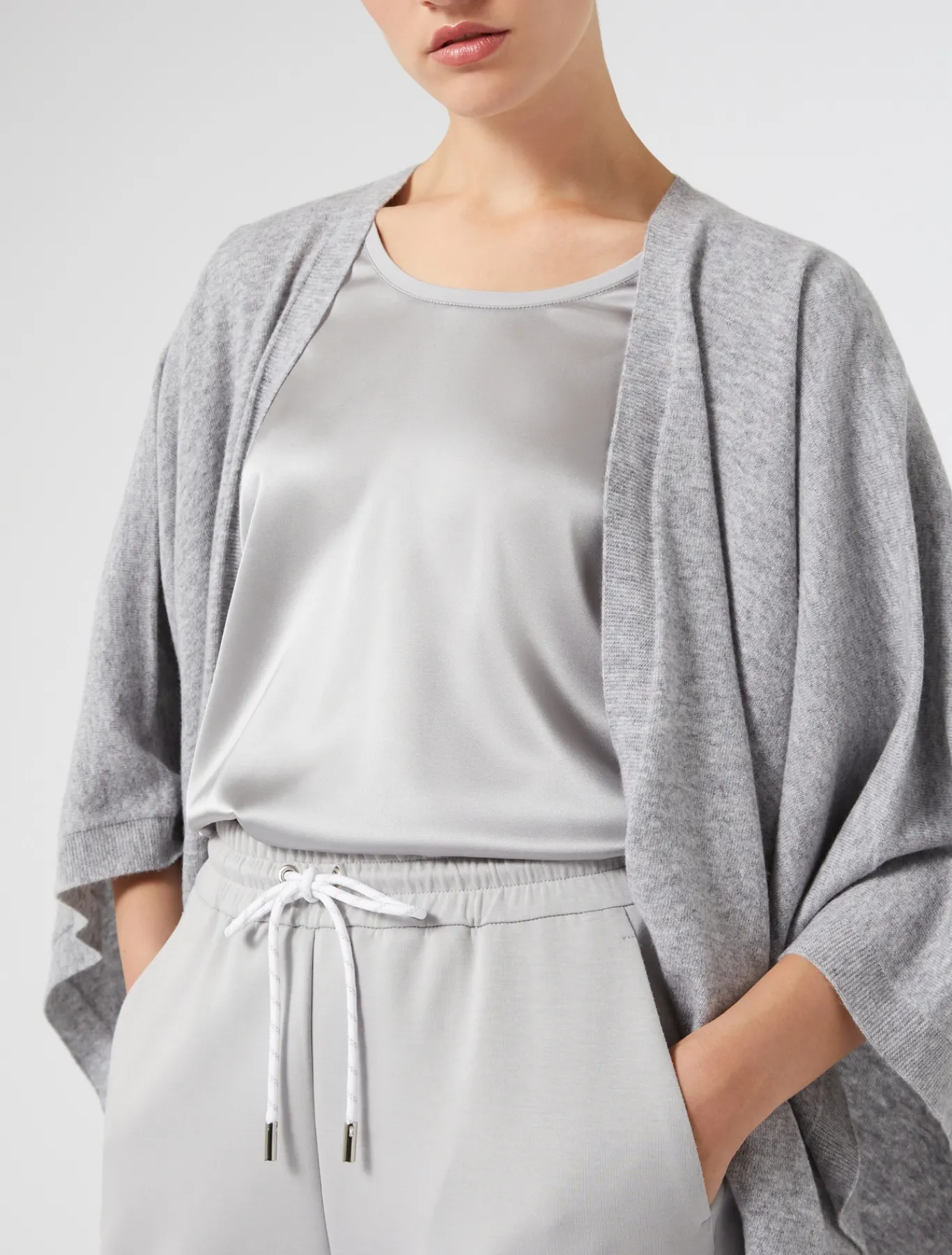 Marina Rinaldi T-shirt en jersey et satin GRISCLAIR Clearance