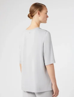 Marina Rinaldi T-shirt en jersey et satin GRISCLAIR Clearance