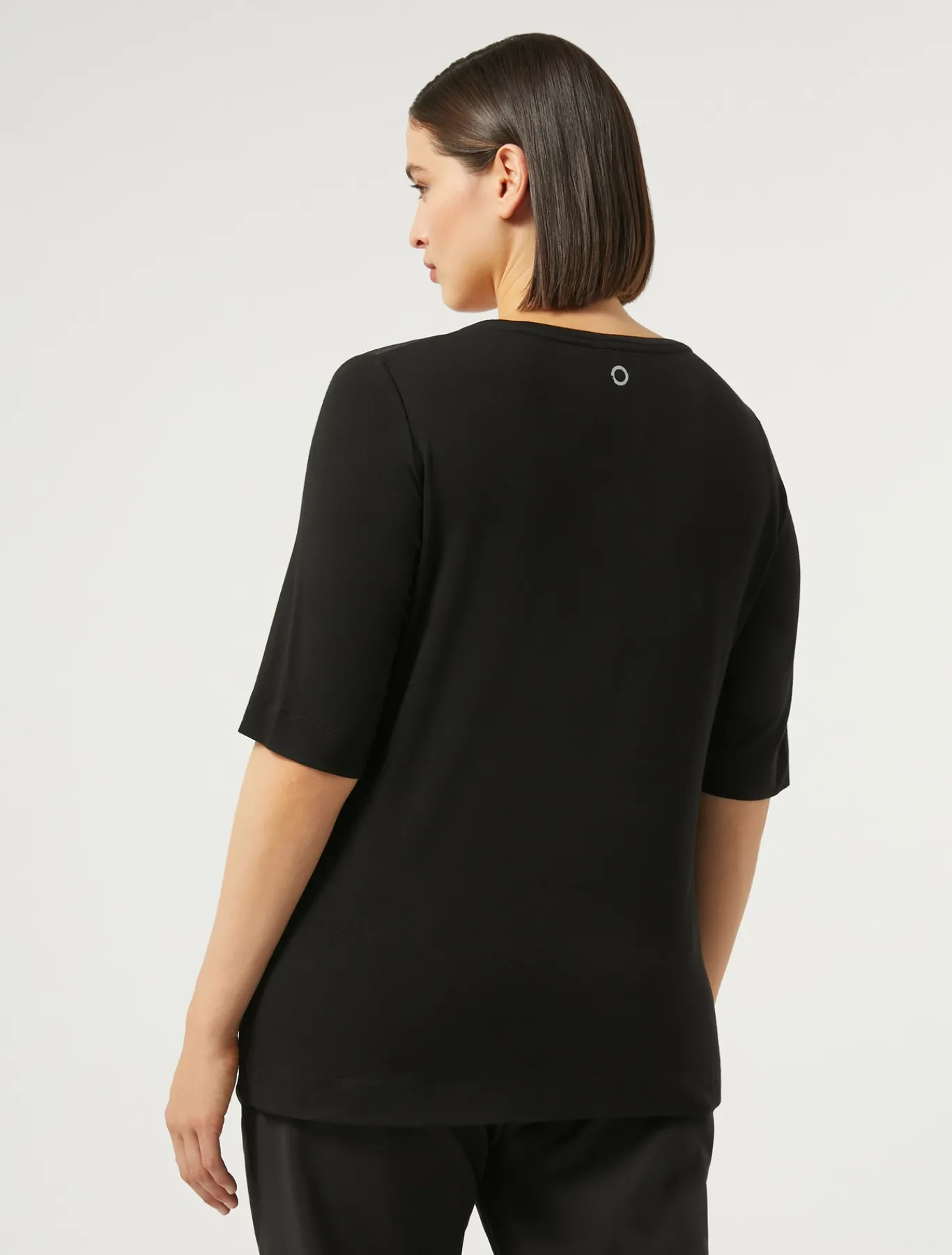 Marina Rinaldi T-shirt en jersey et satin NOIR Discount