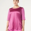 Marina Rinaldi T-shirt en jersey et soie ROSE Hot
