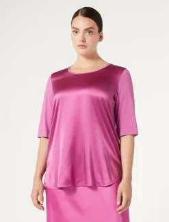 Marina Rinaldi T-shirt en jersey et soie ROSE Hot