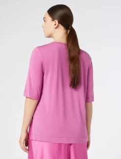 Marina Rinaldi T-shirt en jersey et soie ROSE Hot
