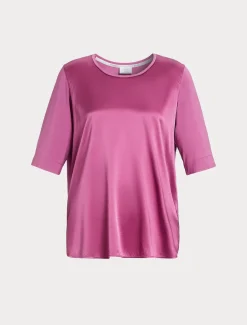Marina Rinaldi T-shirt en jersey et soie ROSE Hot
