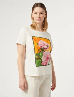Marina Rinaldi T-shirt en jersey imprimé BLANC Outlet