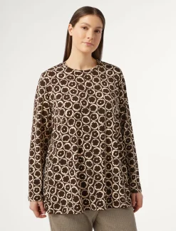Marina Rinaldi T-shirt en jersey imprimé BRUN Hot