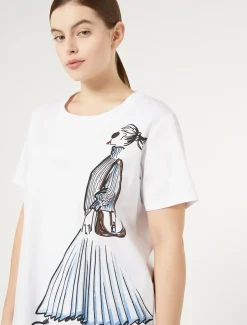 Marina Rinaldi T-shirt en jersey imprimé BLANC Clearance