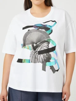 Marina Rinaldi T-shirt en jersey imprimé BLANCNEUTRE Discount
