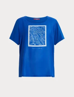 Marina Rinaldi T-shirt en jersey imprimé BLEUET Discount