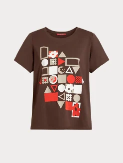Marina Rinaldi T-shirt en jersey imprimé CHOCOLAT Discount