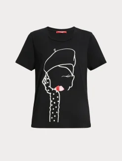 Marina Rinaldi T-shirt en jersey imprimé NOIR Hot