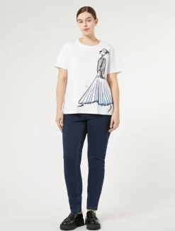 Marina Rinaldi T-shirt en jersey imprimé BLANC Clearance