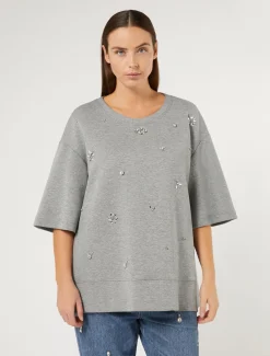 Marina Rinaldi T-shirt en jersey interlock GRISCLAIR Outlet