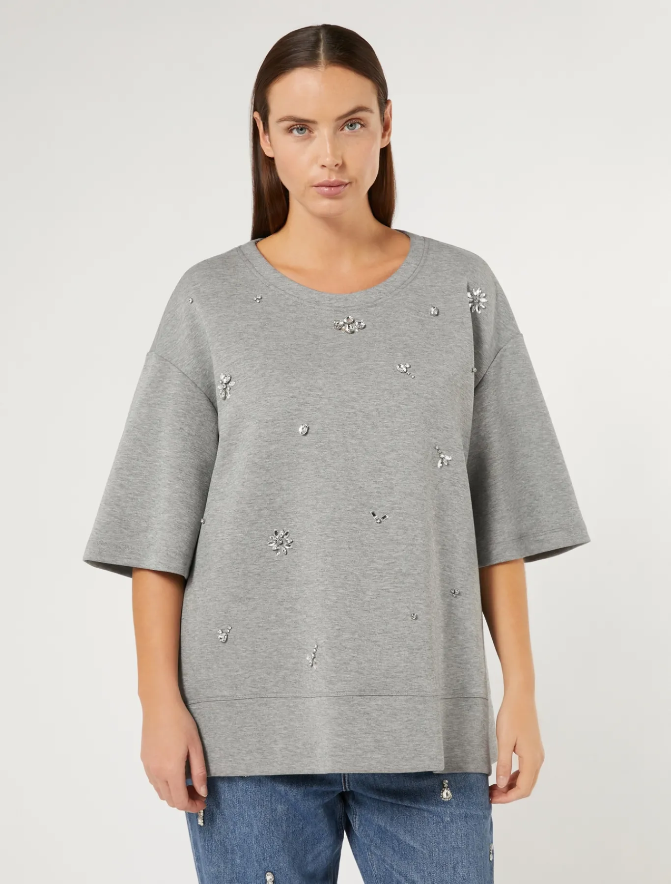 Marina Rinaldi T-shirt en jersey interlock GRISCLAIR Outlet