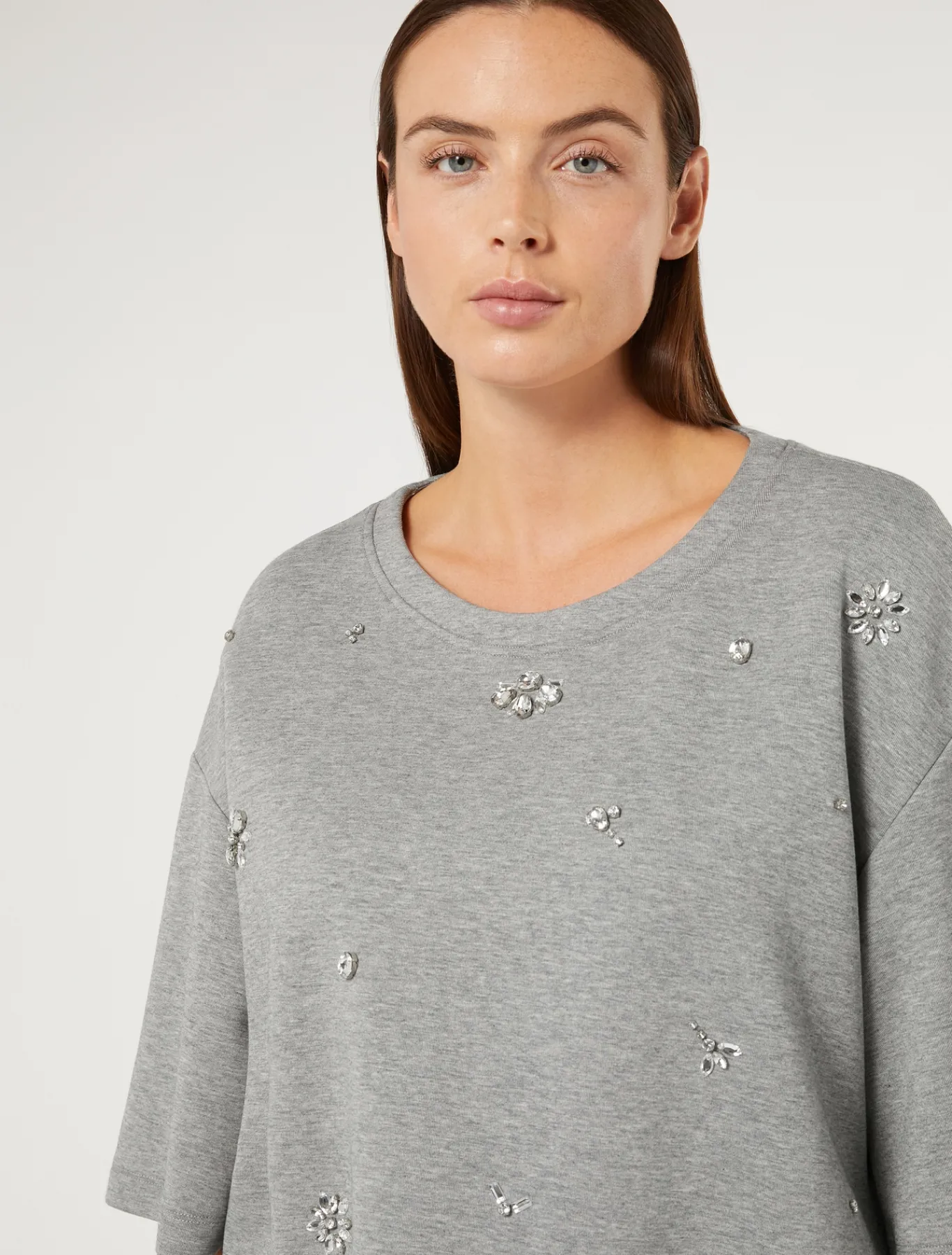 Marina Rinaldi T-shirt en jersey interlock GRISCLAIR Outlet