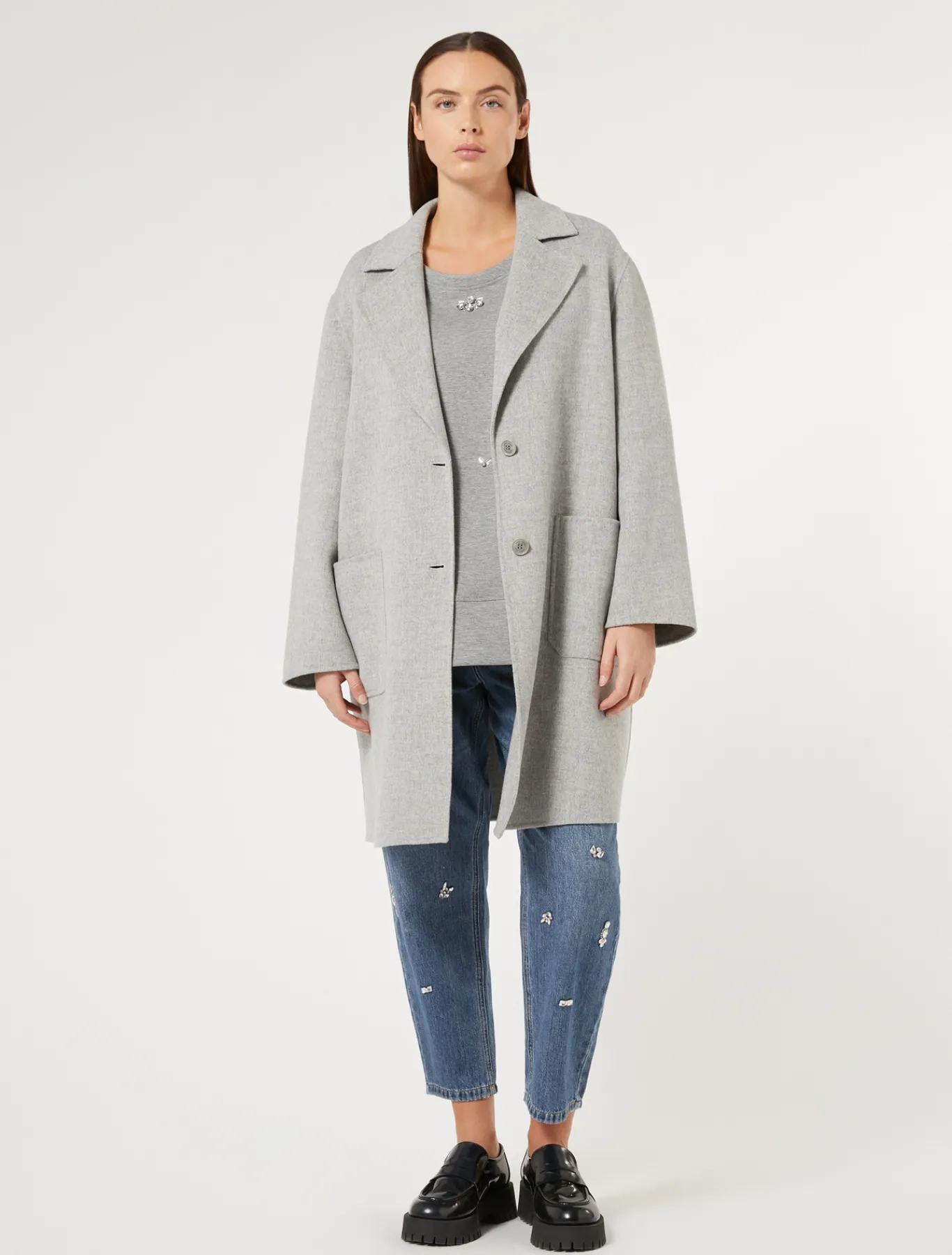 Marina Rinaldi T-shirt en jersey interlock GRISCLAIR Outlet