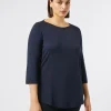 Marina Rinaldi T-shirt en jersey stretch BLEUNUIT Clearance