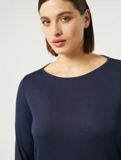 Marina Rinaldi T-shirt en jersey stretch BLEUNUIT Clearance