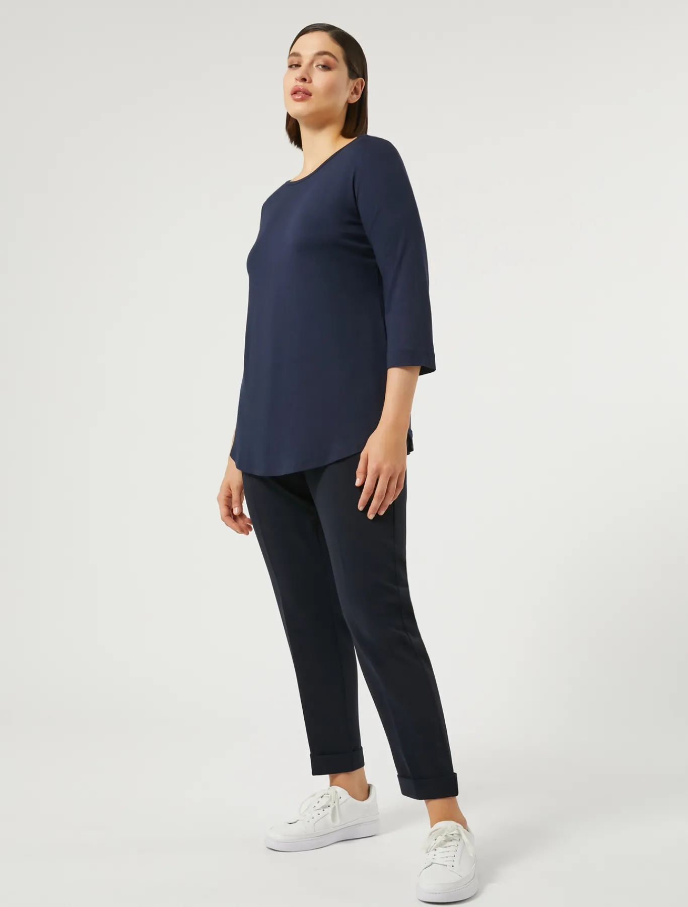 Marina Rinaldi T-shirt en jersey stretch BLEUNUIT Clearance