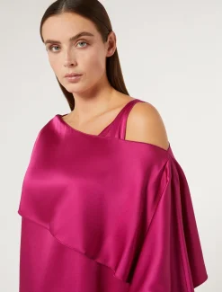 Marina Rinaldi Tunique en crêpe envers satin FRAMBOISE Clearance