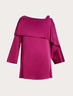 Marina Rinaldi Tunique en crêpe envers satin FRAMBOISE Clearance
