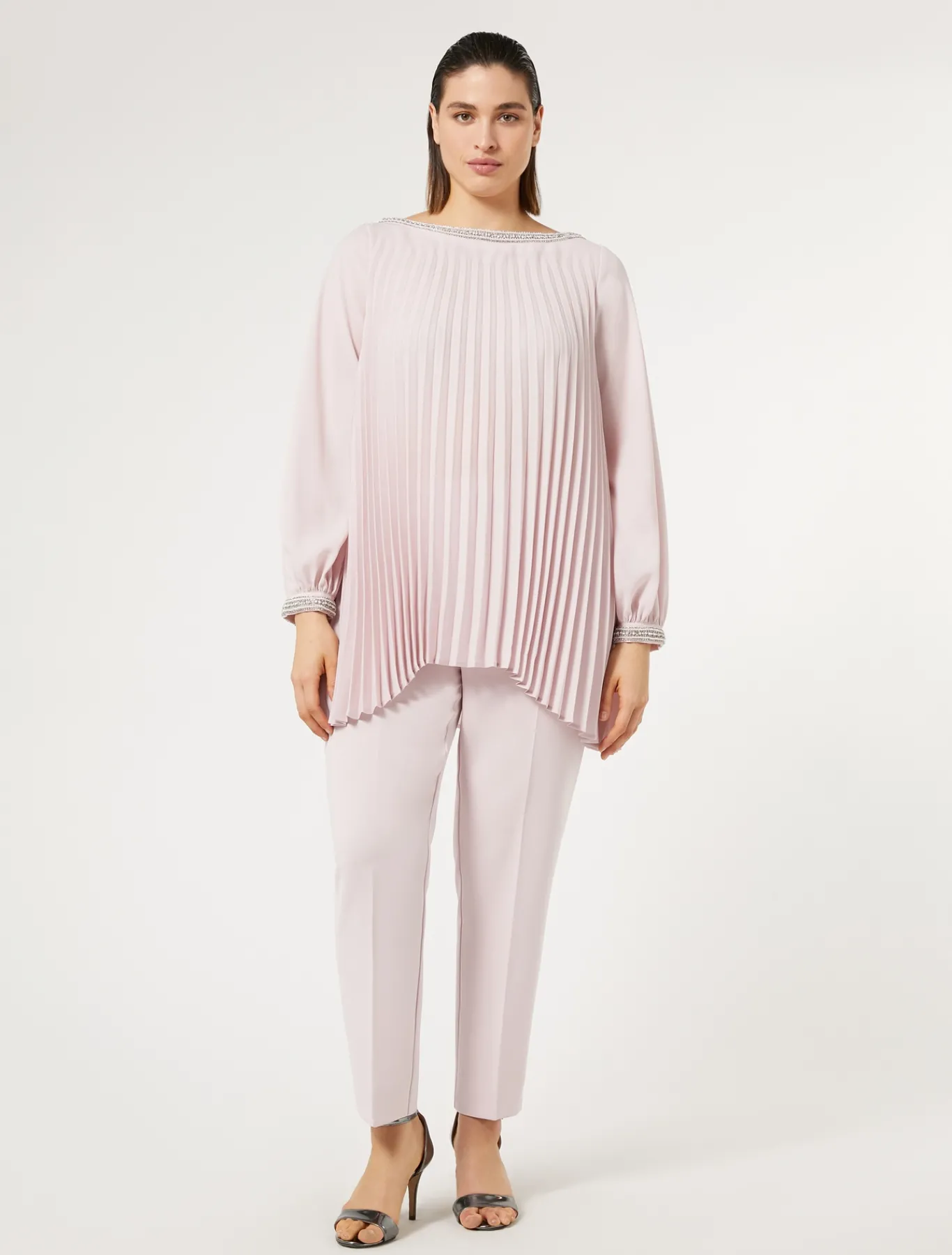 Marina Rinaldi Tunique en crêpe plissé ROSE Hot
