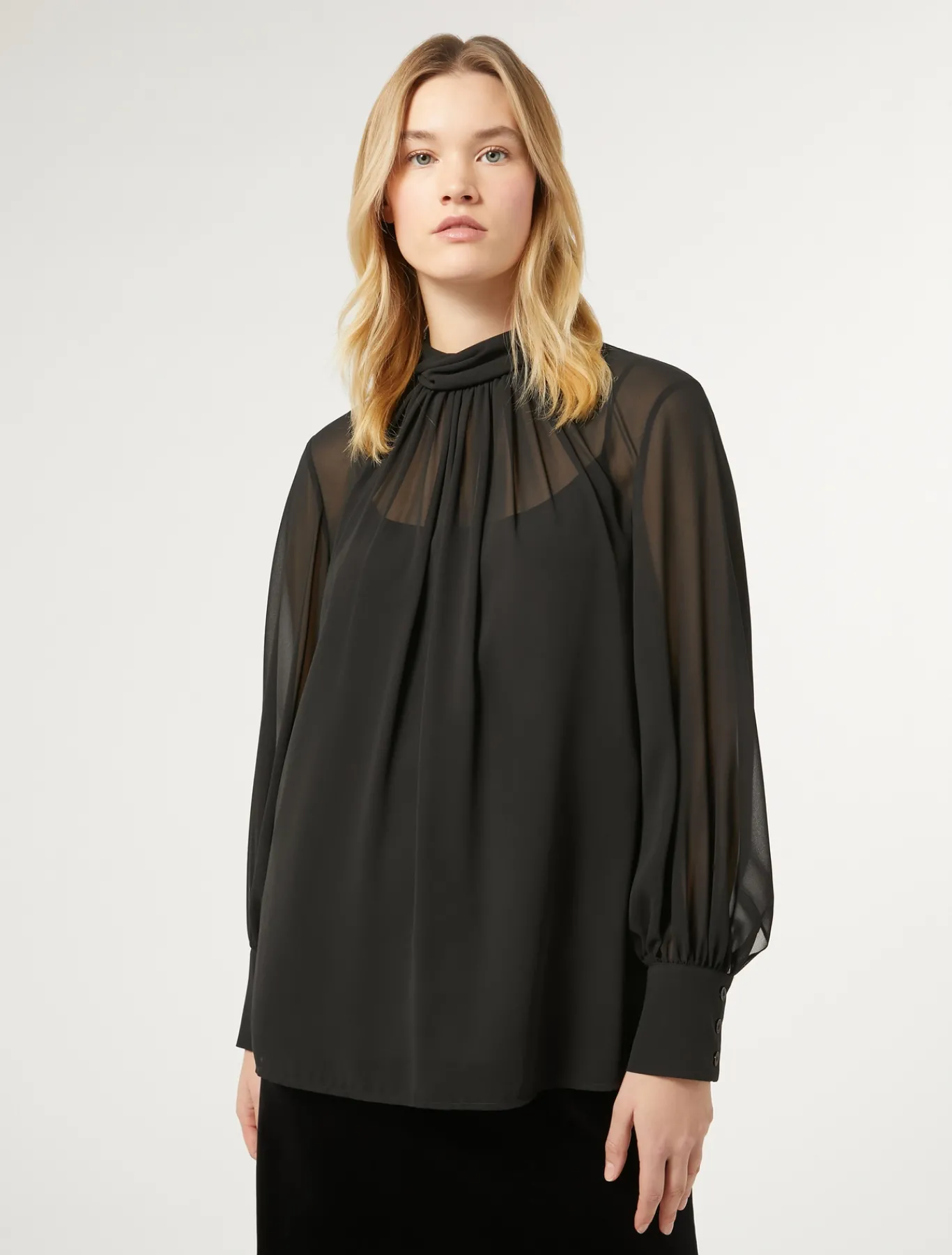 Marina Rinaldi Tunique en georgette NOIR Clearance