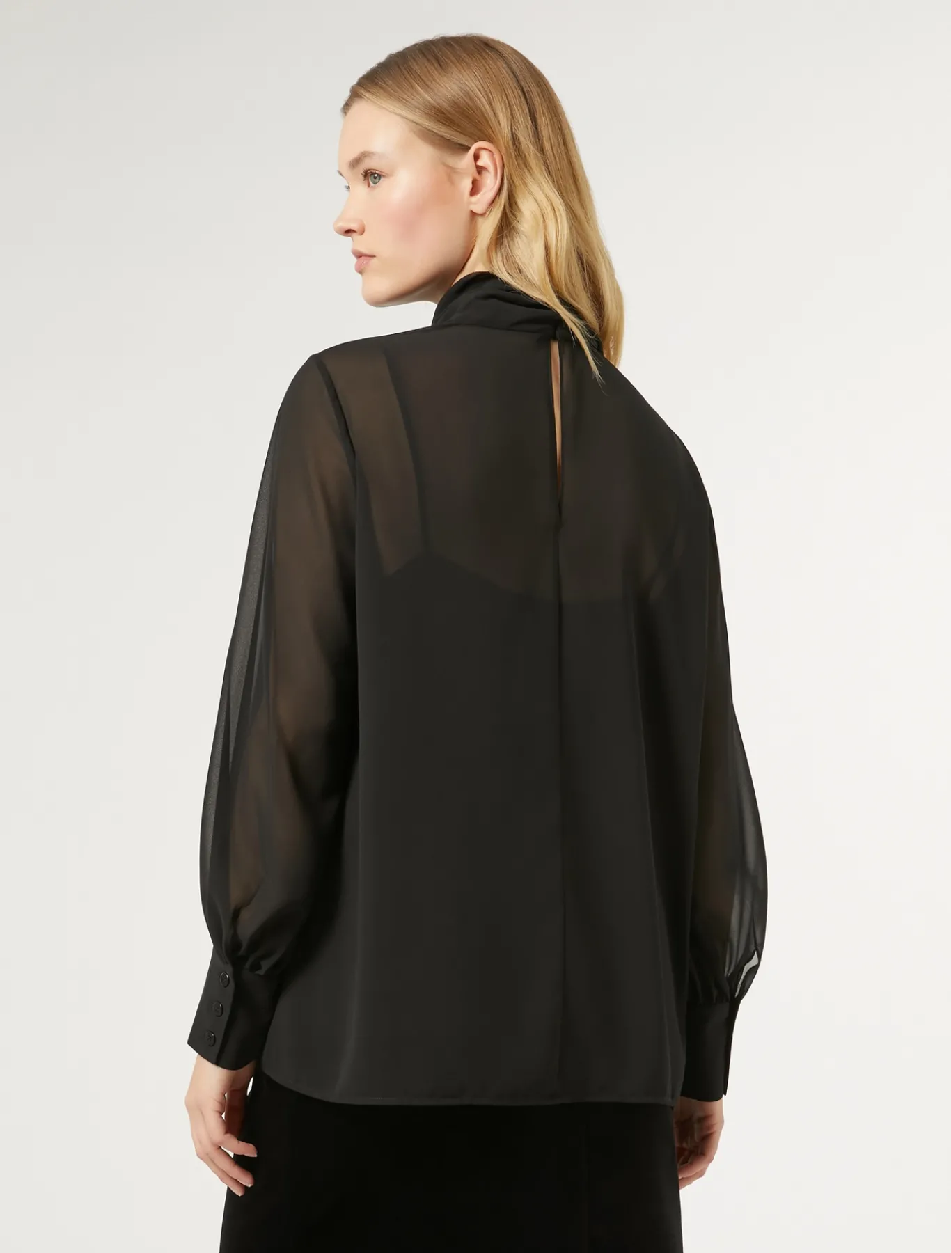 Marina Rinaldi Tunique en georgette NOIR Clearance