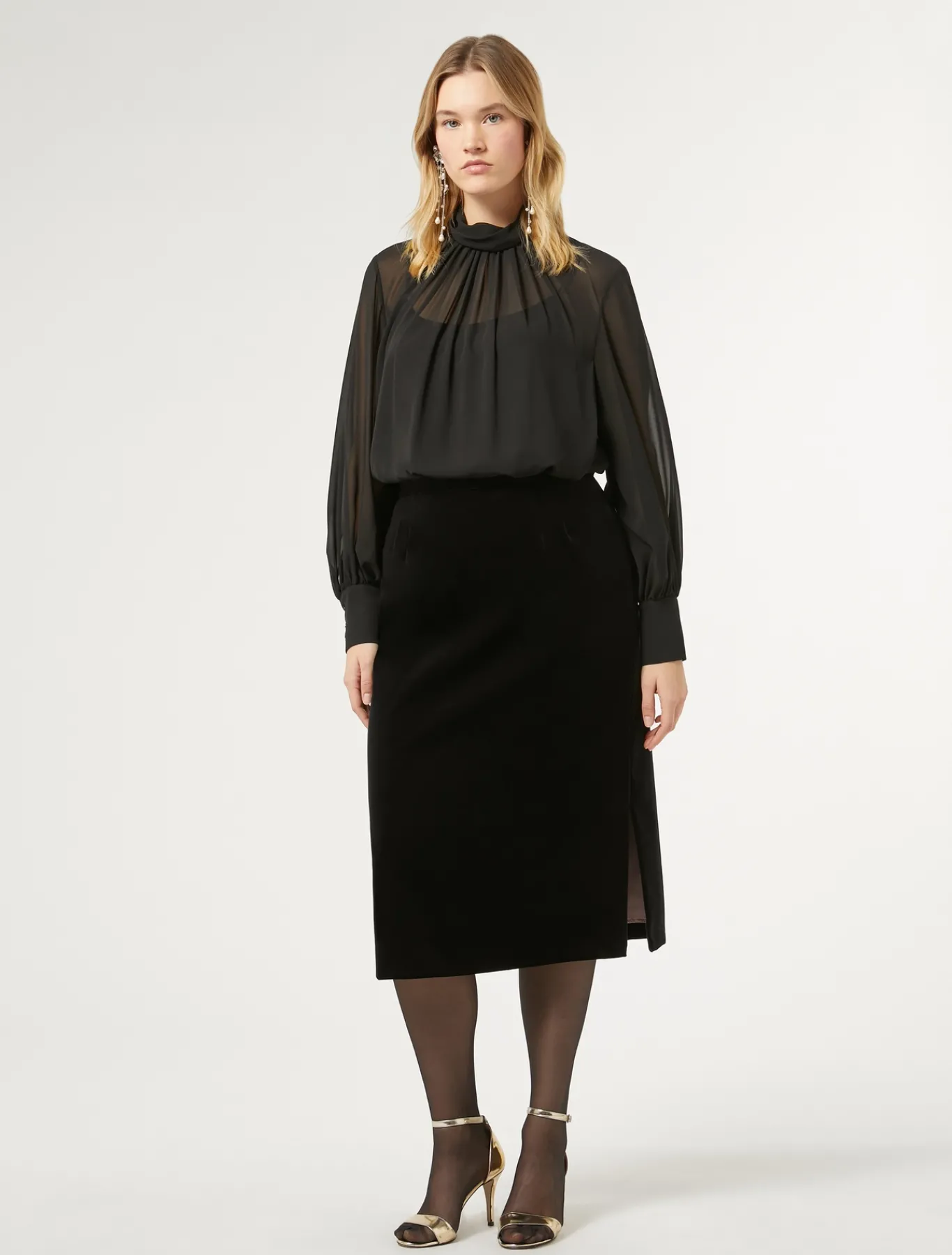 Marina Rinaldi Tunique en georgette NOIR Clearance
