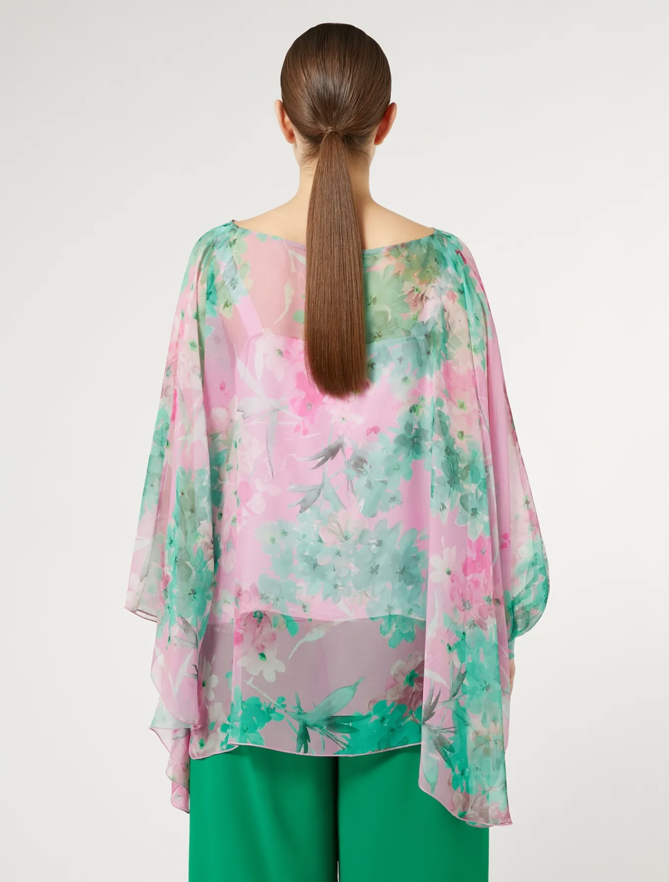 Marina Rinaldi Tunique en georgette de soie ROSE Sale