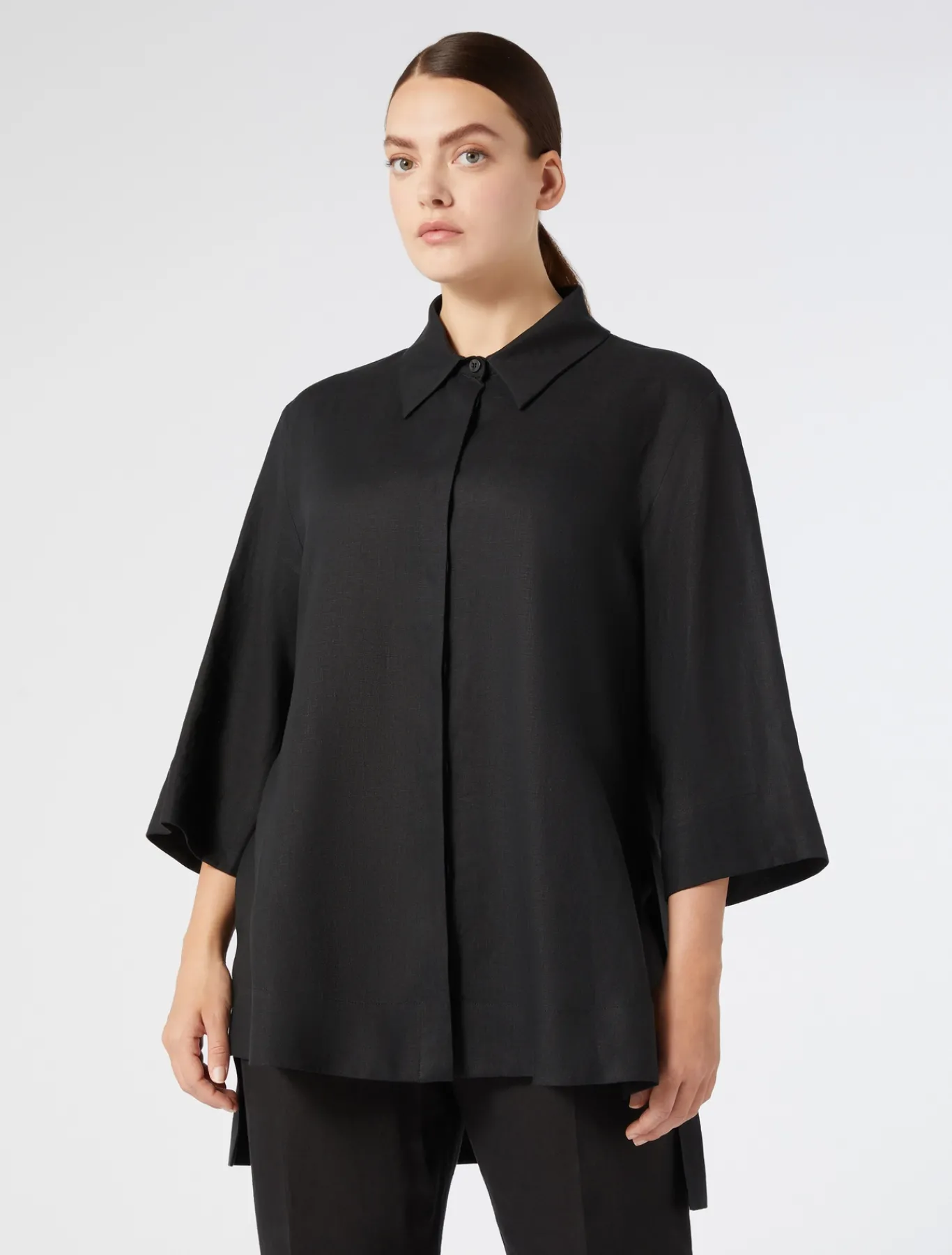 Marina Rinaldi Tunique en lin NOIR Fashion