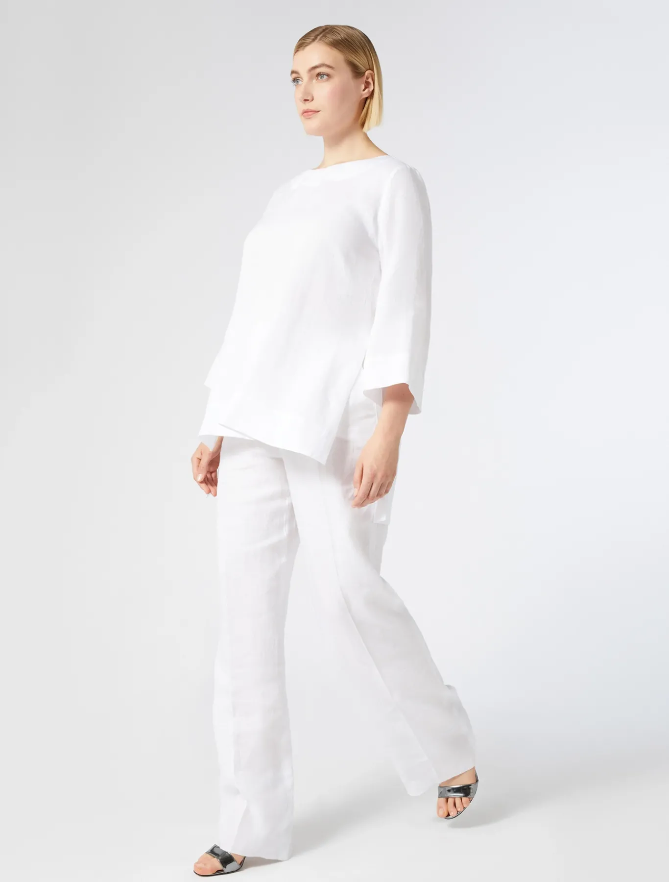 Marina Rinaldi Tunique en lin BLANCNEUTRE New