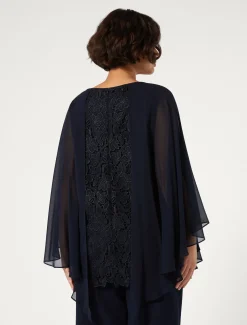 Marina Rinaldi Tunique en macramé lamé BLEUNUIT Fashion