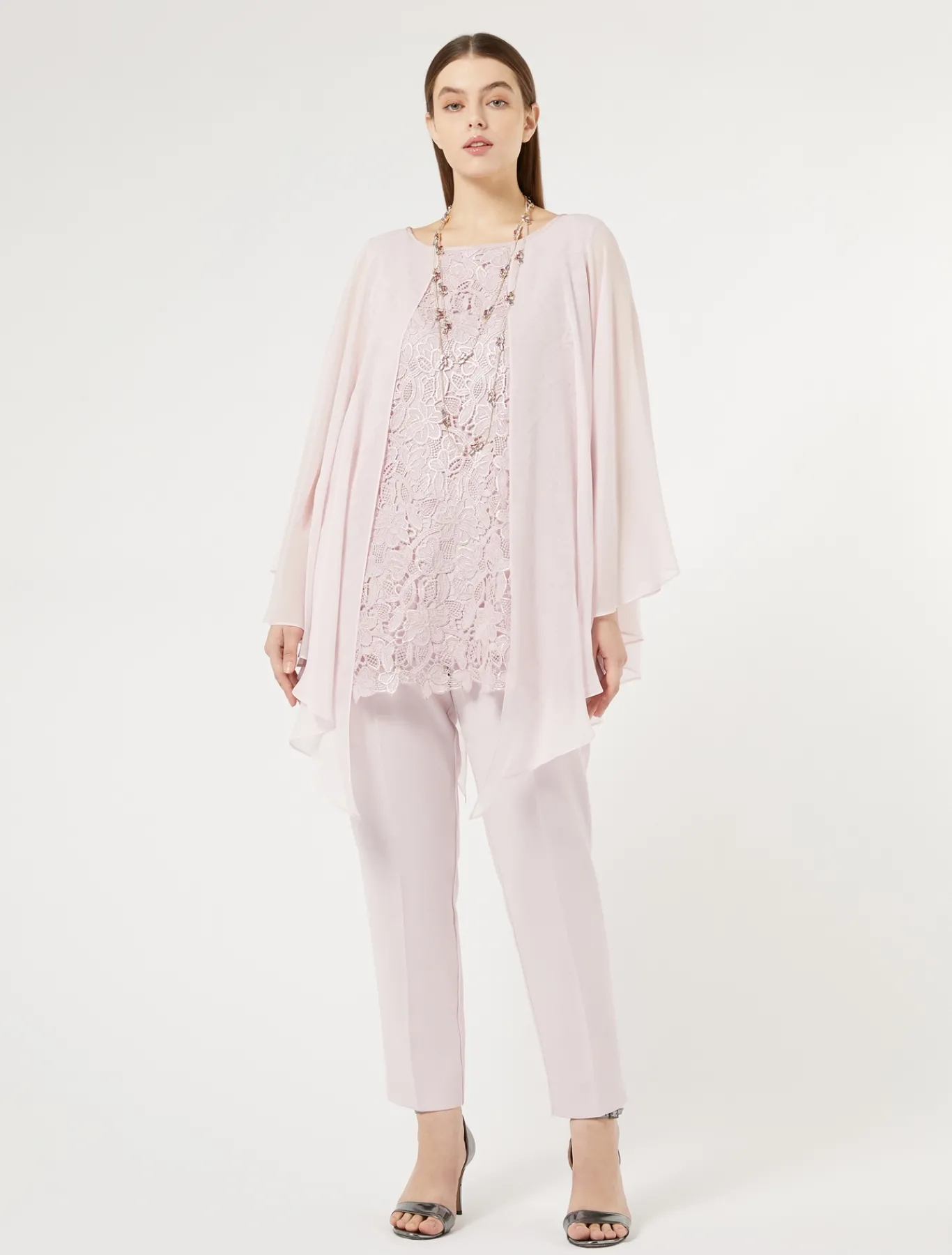 Marina Rinaldi Tunique en macramé lamé ROSE Clearance