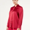 Marina Rinaldi Tunique en satin ROUGE Clearance