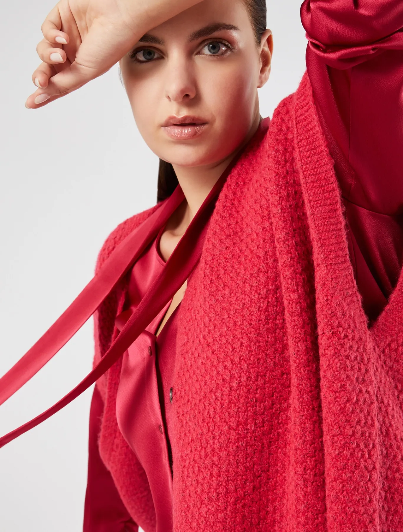 Marina Rinaldi Tunique en satin ROUGE Clearance