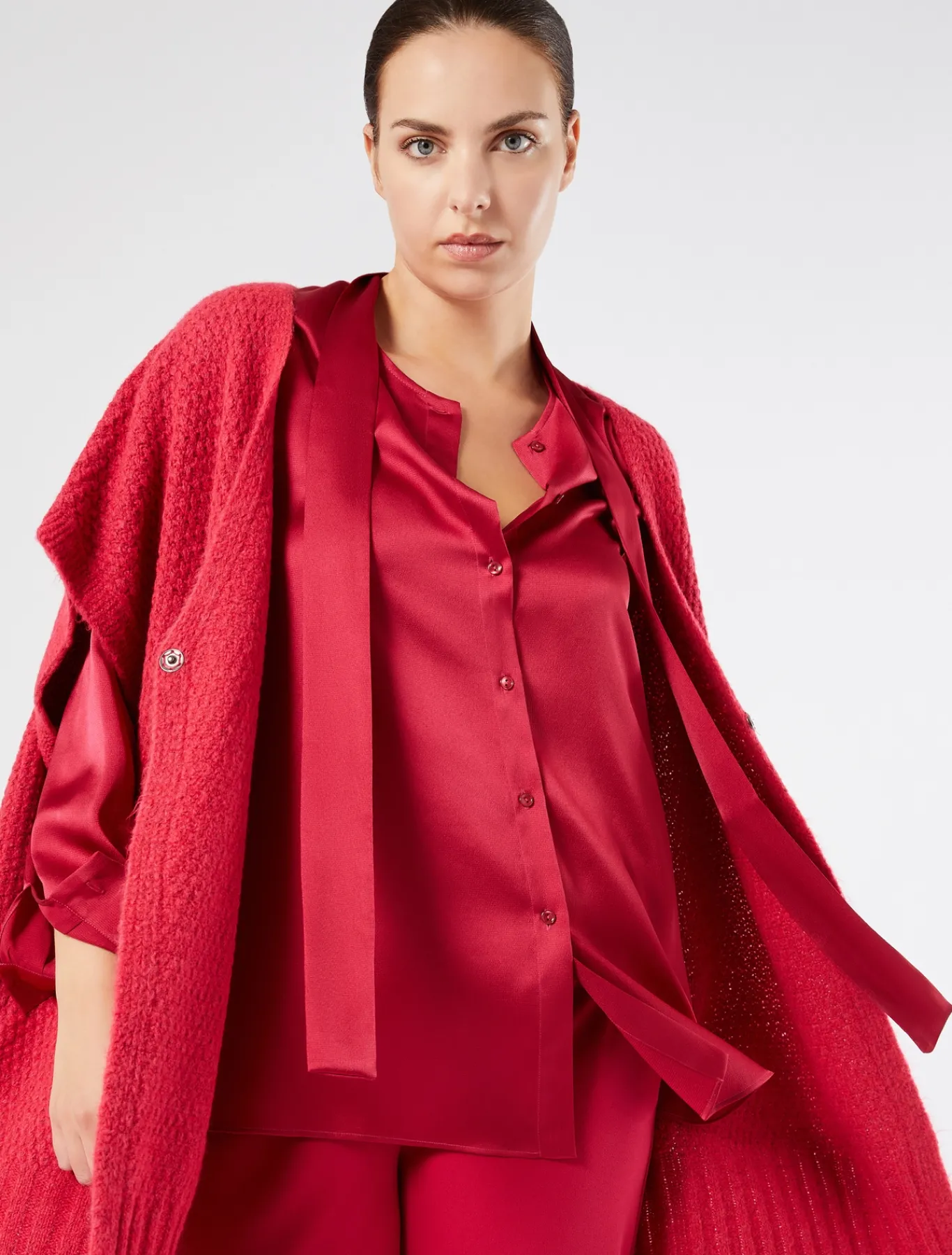Marina Rinaldi Tunique en satin ROUGE Clearance