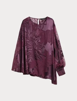 Marina Rinaldi Tunique en satin de soie et viscose BORDEAUX Best