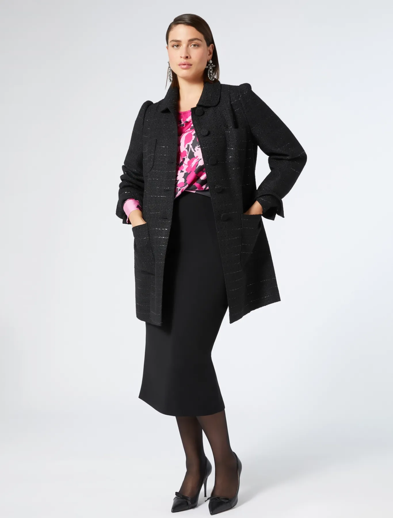 Marina Rinaldi Tunique en sergé de soie NOIR Clearance