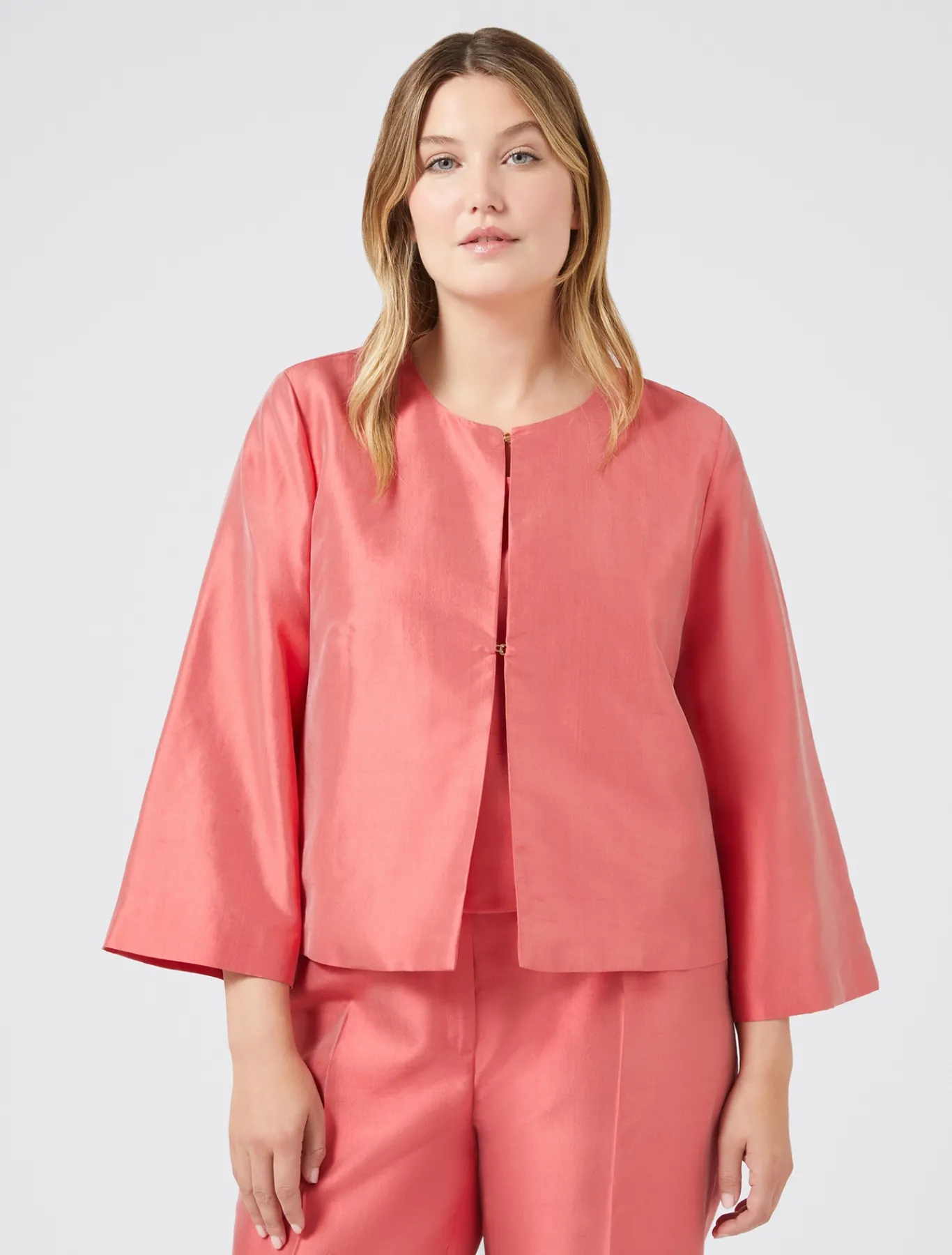 Marina Rinaldi Tunique en shantung de soie ROUGE Outlet
