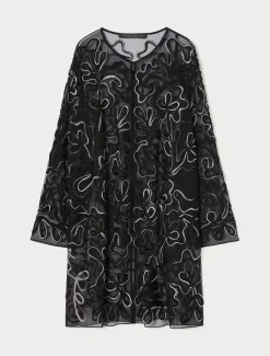 Marina Rinaldi Tunique ouverte en tulle plumetis NOIR Outlet