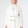 Marina Rinaldi Veste blazer à double boutonnage en cady BLANC Online