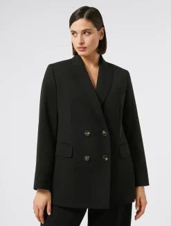 Marina Rinaldi Veste blazer à double boutonnage en cady NOIR Online