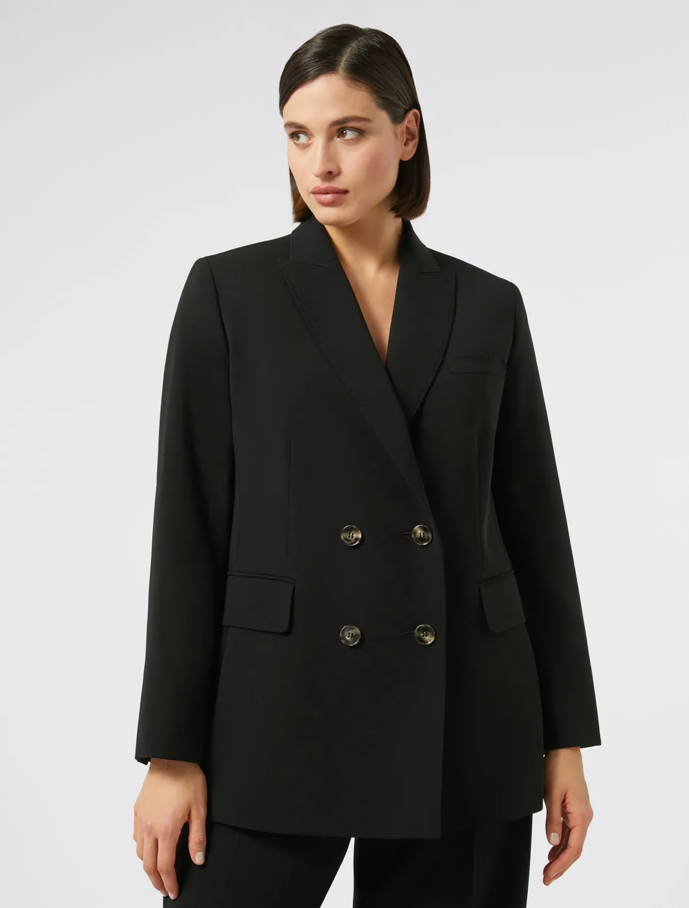 Marina Rinaldi Veste blazer à double boutonnage en cady NOIR Online