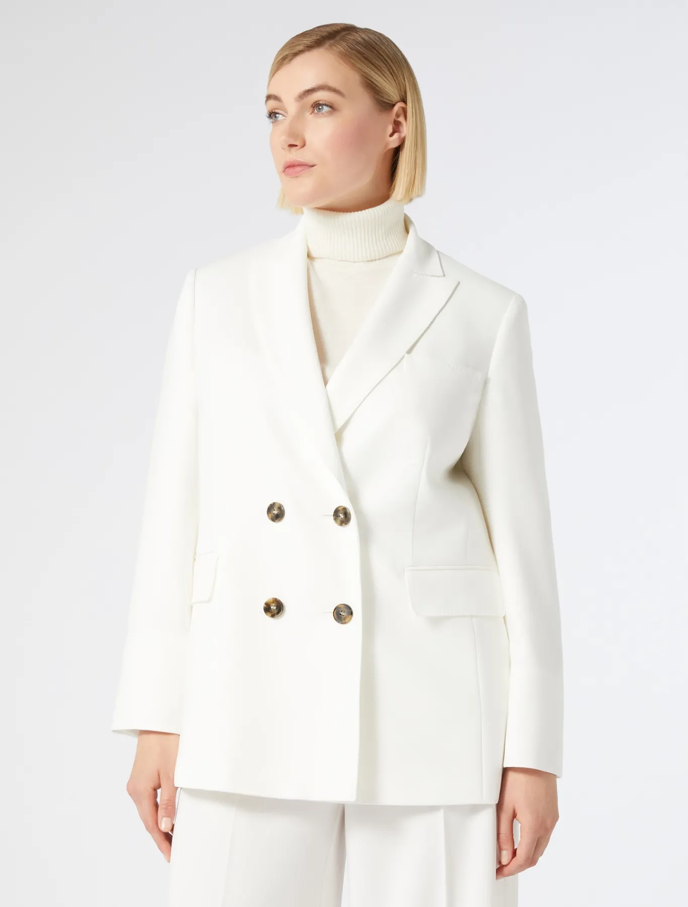 Marina Rinaldi Veste blazer à double boutonnage en cady BLANC Online