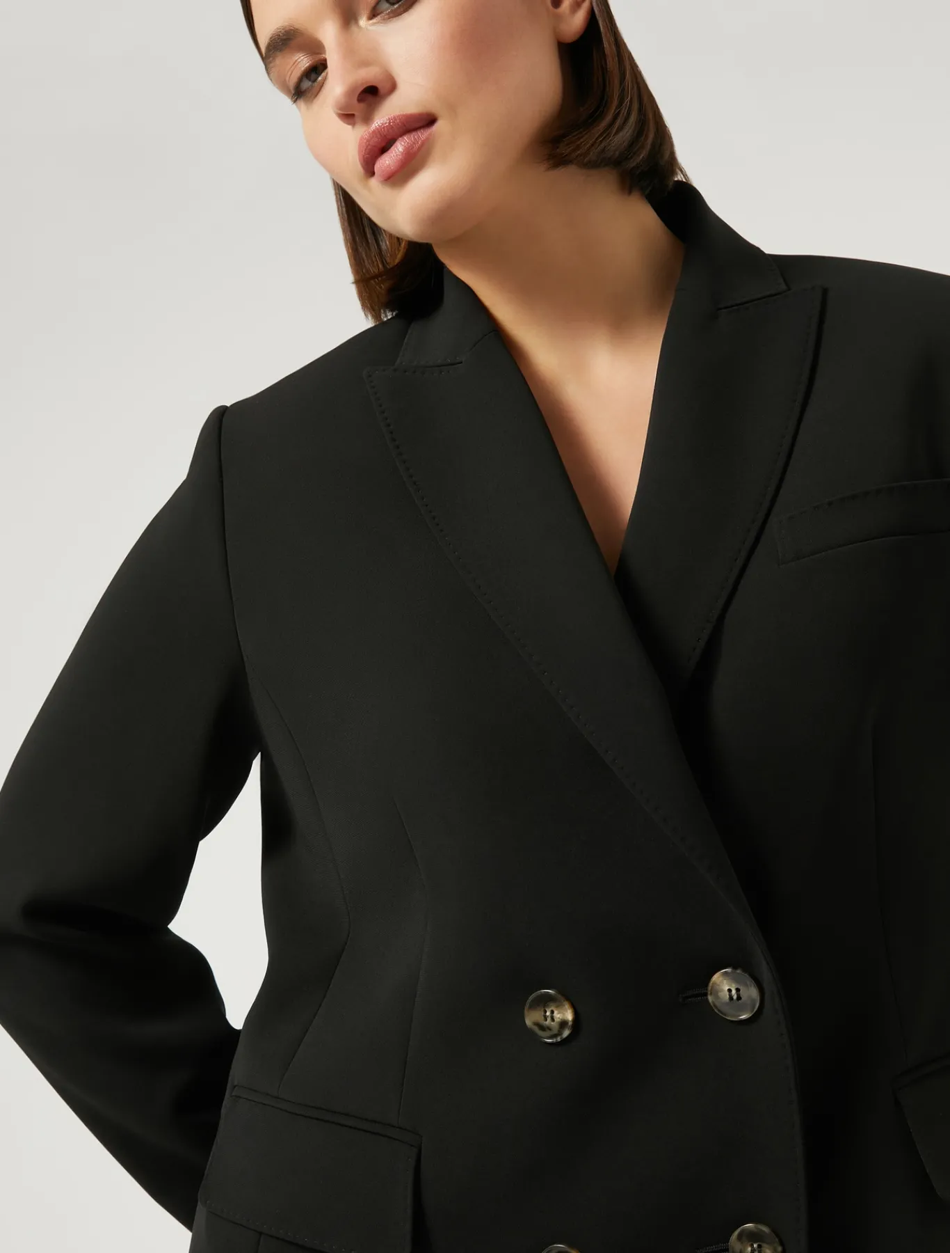 Marina Rinaldi Veste blazer à double boutonnage en cady NOIR Online